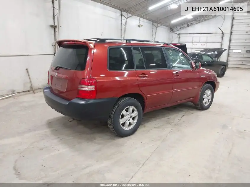 2001 Toyota Highlander V6 VIN: JTEHF21A610014695 Lot: 42611815