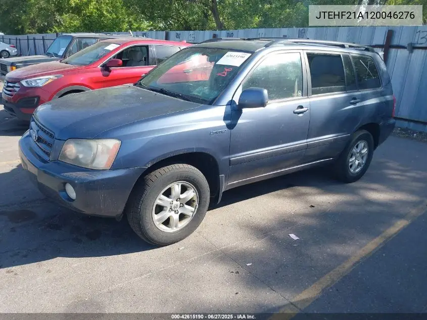 2002 Toyota Highlander Limited V6 VIN: JTEHF21A120046276 Lot: 42615190