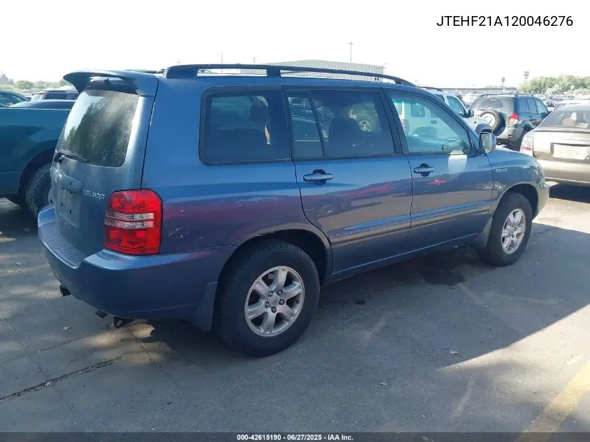 2002 Toyota Highlander Limited V6 VIN: JTEHF21A120046276 Lot: 42615190