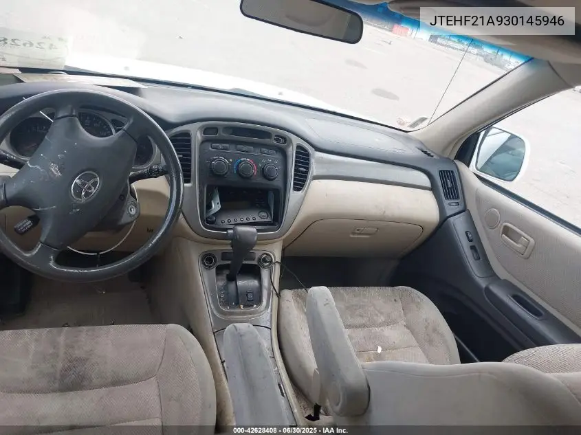 2003 Toyota Highlander V6 VIN: JTEHF21A930145946 Lot: 42628408