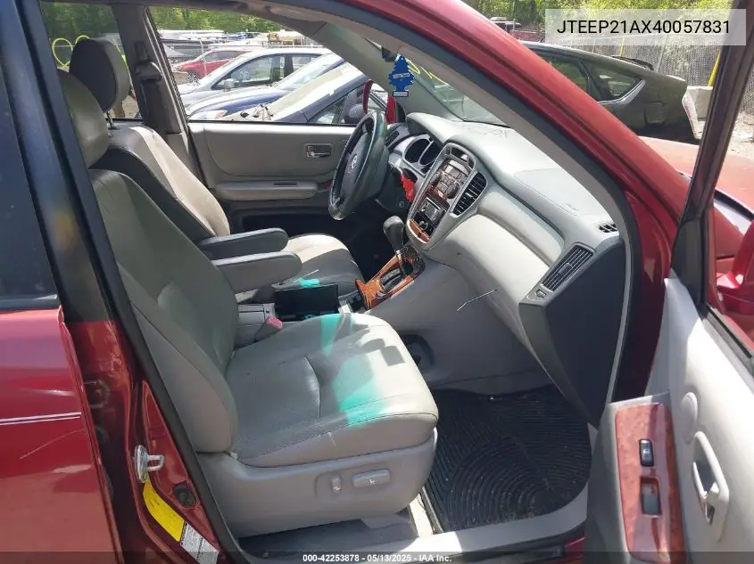 2004 Toyota Highlander Limited V6 VIN: JTEEP21AX40057831 Lot: 42253878
