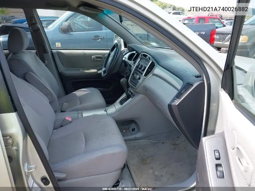 2004 Toyota Highlander VIN: JTEHD21A740026882 Lot: 42580719