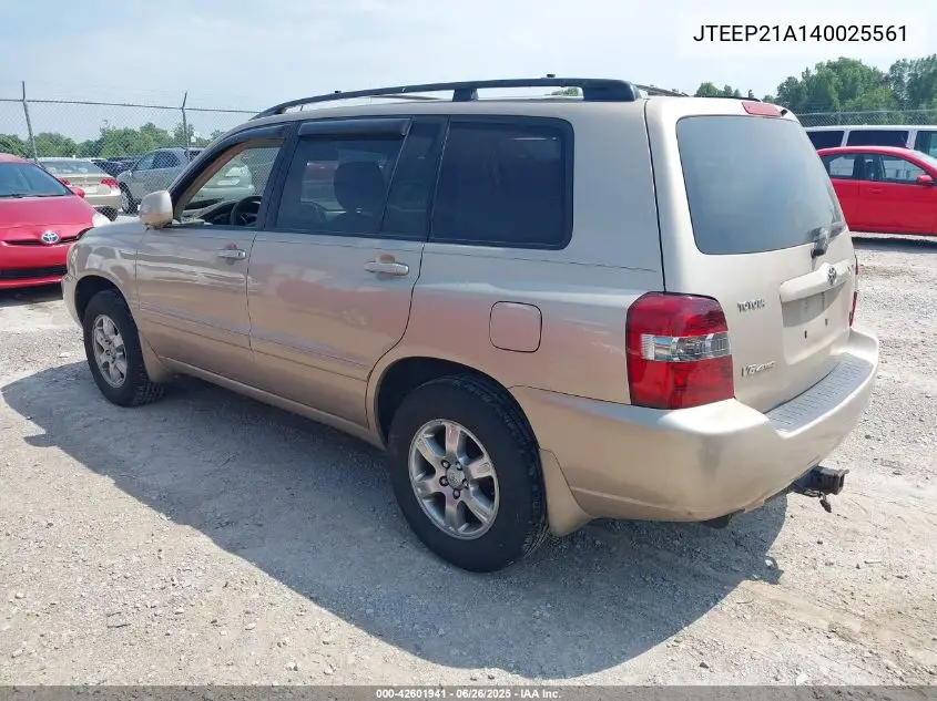 2004 Toyota Highlander V6 VIN: JTEEP21A140025561 Lot: 42601941
