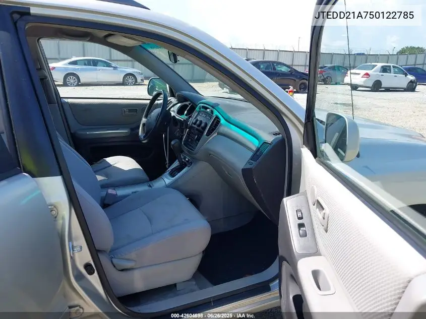 2005 Toyota Highlander VIN: JTEDD21A750122785 Lot: 42604698