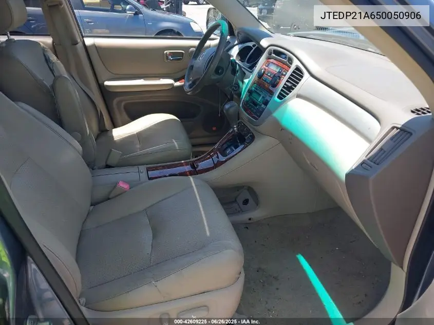 2005 Toyota Highlander Limited V6 VIN: JTEDP21A650050906 Lot: 42609225