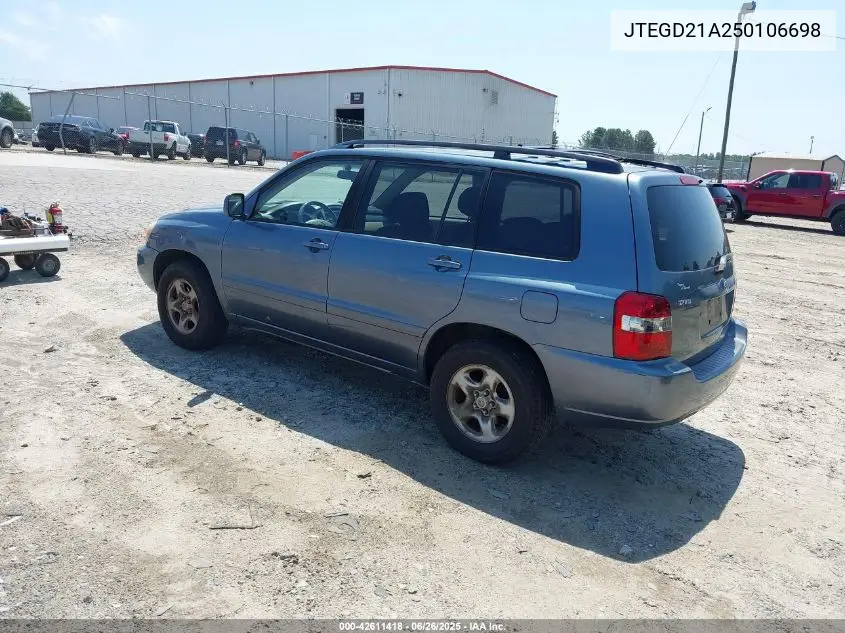 2005 Toyota Highlander VIN: JTEGD21A250106698 Lot: 42611418