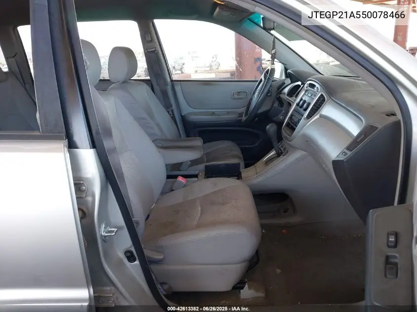 2005 Toyota Highlander V6 VIN: JTEGP21A550078466 Lot: 42613382