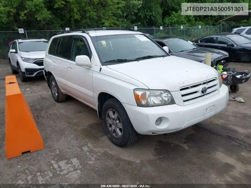 2005 Toyota Highlander V6 VIN: JTEGP21A350051301 Lot: 42616588