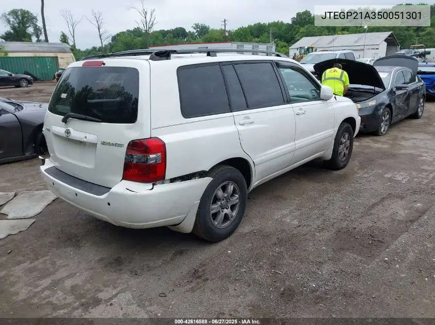 2005 Toyota Highlander V6 VIN: JTEGP21A350051301 Lot: 42616588