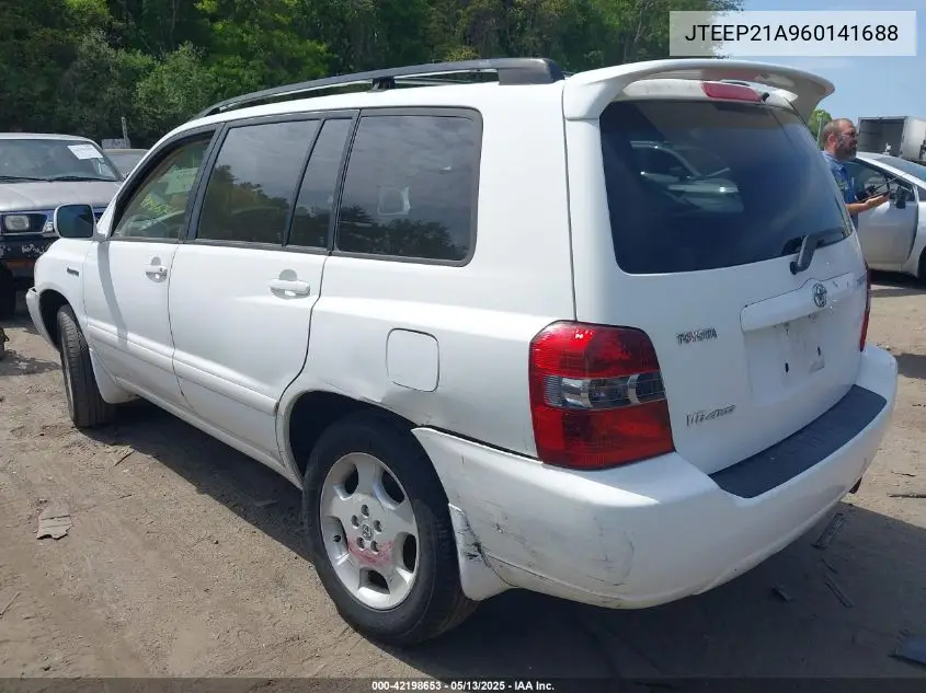 2006 Toyota Highlander Limited V6 VIN: JTEEP21A960141688 Lot: 42198653