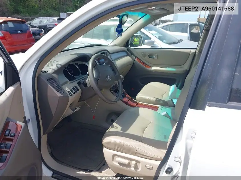 2006 Toyota Highlander Limited V6 VIN: JTEEP21A960141688 Lot: 42198653