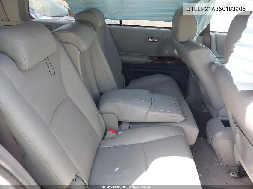 2006 Toyota Highlander Limited V6 VIN: JTEEP21A360183905 Lot: 42239385