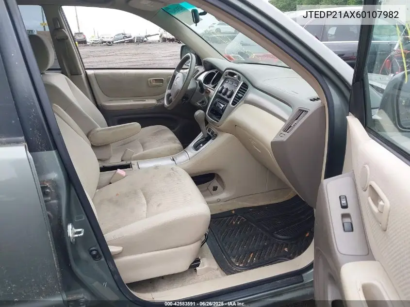 2006 Toyota Highlander V6 VIN: JTEDP21AX60107982 Lot: 42583591