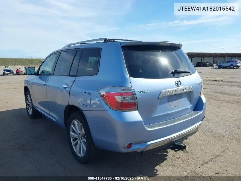 2008 Toyota Highlander Hybrid VIN: JTEEW41A182015542 Lot: 41547765