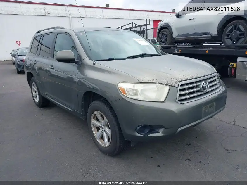 2008 Toyota Highlander VIN: JTEDS41AX82011528 Lot: 42247522