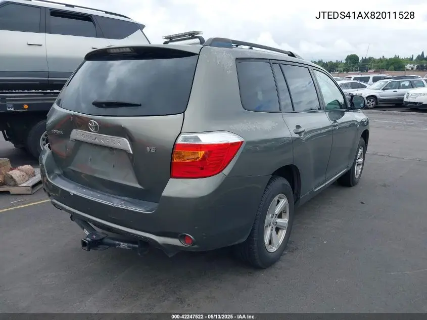 2008 Toyota Highlander VIN: JTEDS41AX82011528 Lot: 42247522