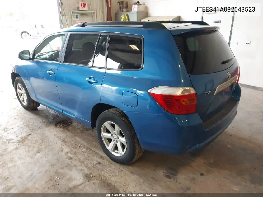 2008 Toyota Highlander VIN: JTEES41A082043523 Lot: 42251166