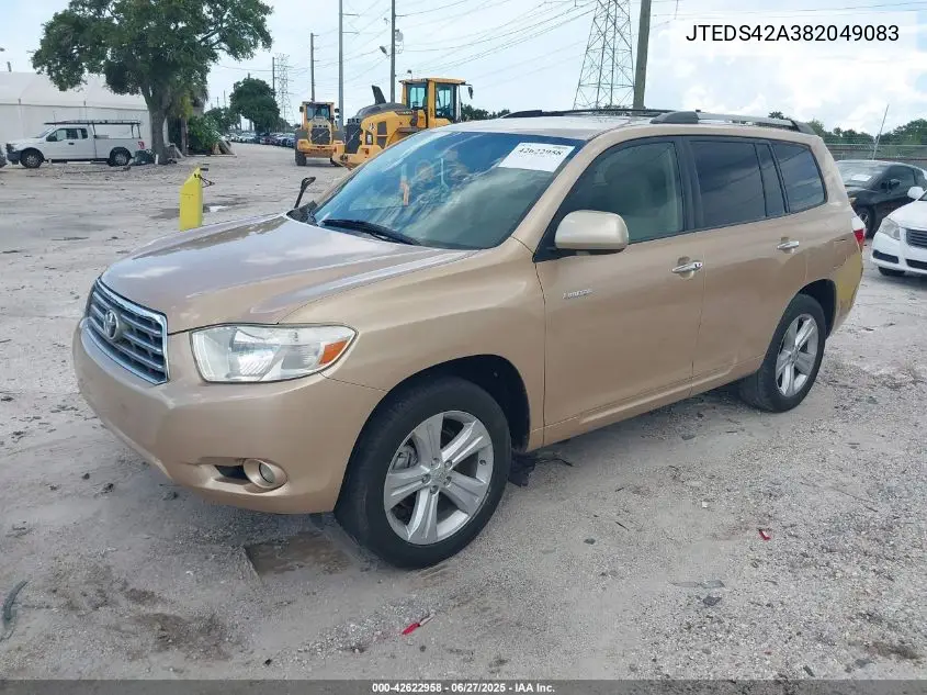 2008 Toyota Highlander Limited VIN: JTEDS42A382049083 Lot: 42622958