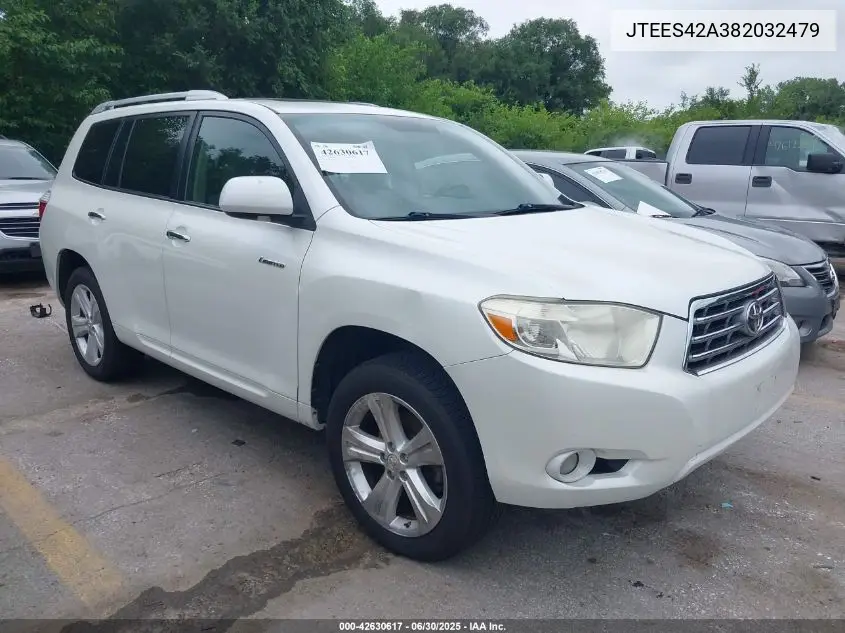 2008 Toyota Highlander Limited VIN: JTEES42A382032479 Lot: 42630617