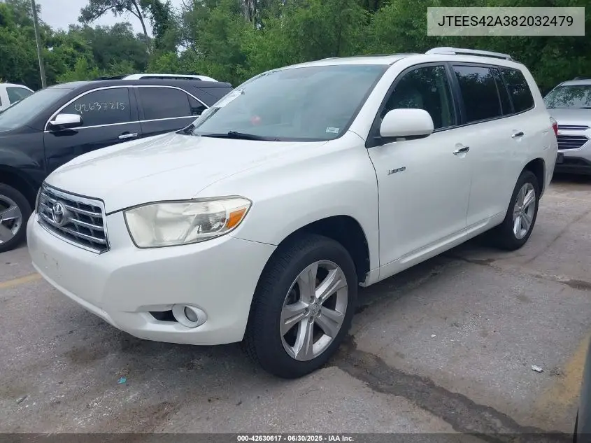 2008 Toyota Highlander Limited VIN: JTEES42A382032479 Lot: 42630617