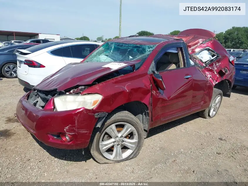 2009 Toyota Highlander Limited VIN: JTEDS42A992083174 Lot: 42247152