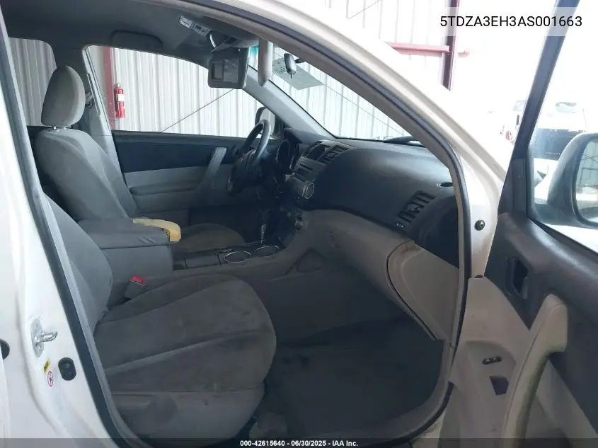 2010 Toyota Highlander VIN: 5TDZA3EH3AS001663 Lot: 42615640