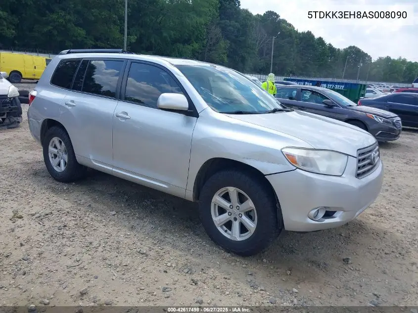 2010 Toyota Highlander Se V6 VIN: 5TDKK3EH8AS008090 Lot: 42617498