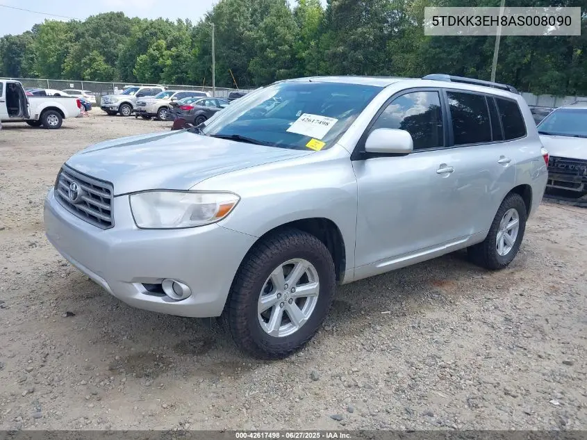 2010 Toyota Highlander Se V6 VIN: 5TDKK3EH8AS008090 Lot: 42617498