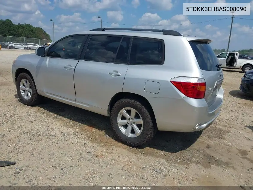 2010 Toyota Highlander Se V6 VIN: 5TDKK3EH8AS008090 Lot: 42617498