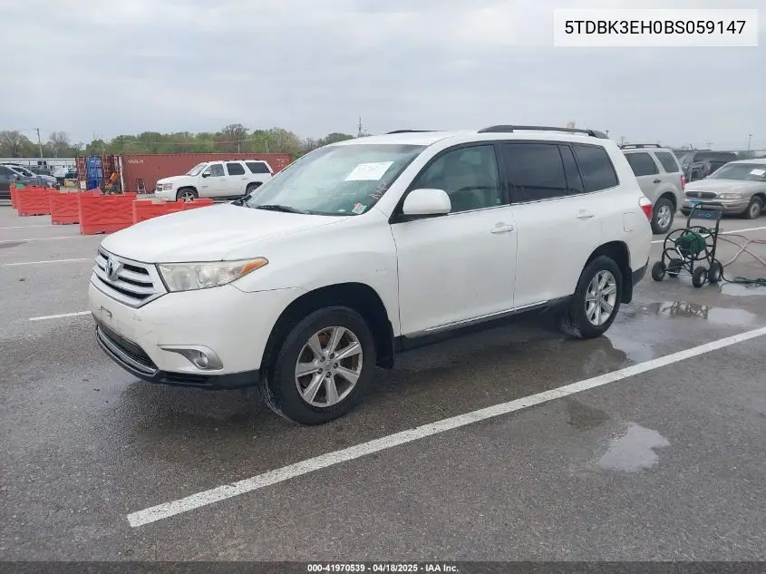 2011 Toyota Highlander Se VIN: 5TDBK3EH0BS059147 Lot: 41970539