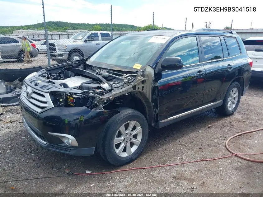 2011 Toyota Highlander Base V6 VIN: 5TDZK3EH9BS041518 Lot: 42606681