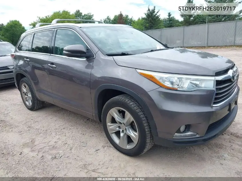 2014 Toyota Highlander Limited V6 VIN: 5TDYKRFH2ES019717 Lot: 42628659
