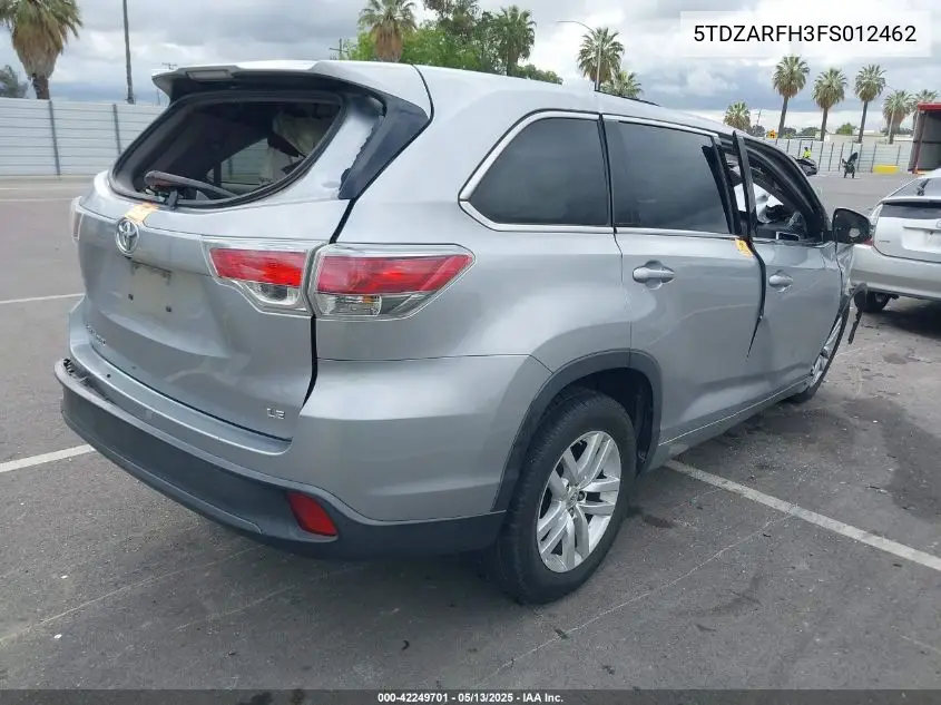 2015 Toyota Highlander Le VIN: 5TDZARFH3FS012462 Lot: 42249701