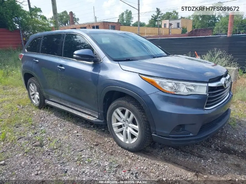 5tdzkrfh7fs089672 5TDZKRFH7FS089672 2015 Toyota Highlander Le V6