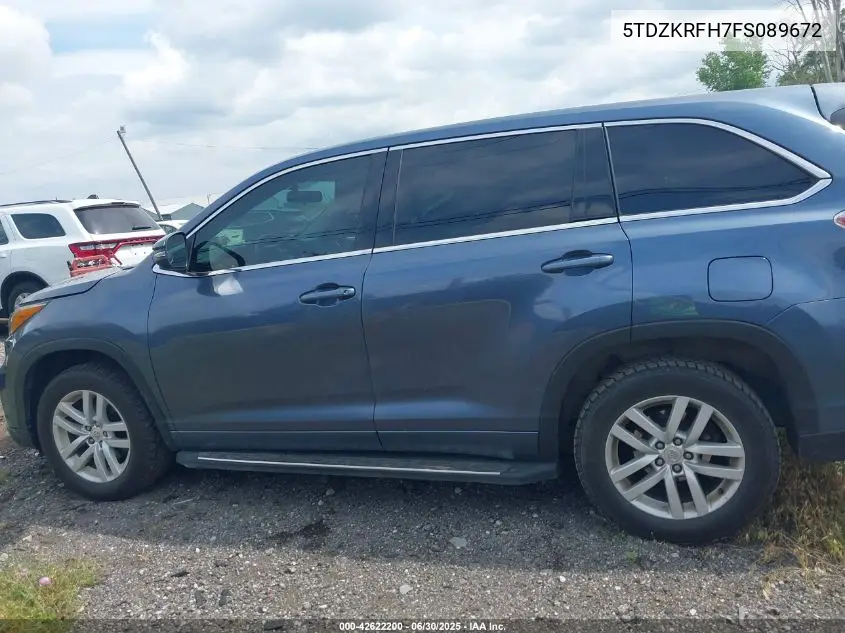 5tdzkrfh7fs089672 5TDZKRFH7FS089672 2015 Toyota Highlander Le V6