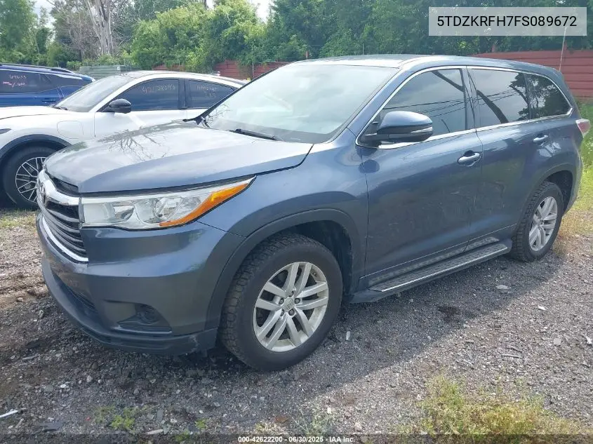 5tdzkrfh7fs089672 5TDZKRFH7FS089672 2015 Toyota Highlander Le V6