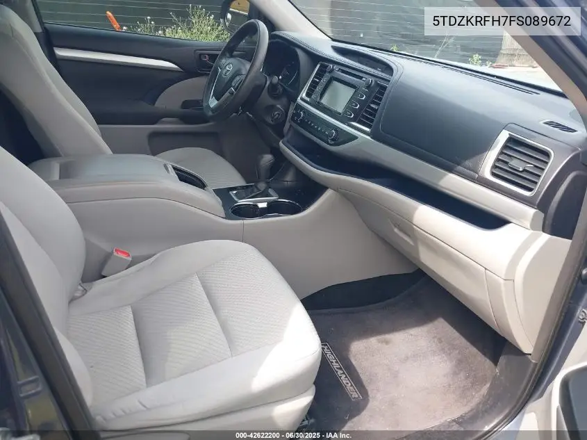 5tdzkrfh7fs089672 5TDZKRFH7FS089672 2015 Toyota Highlander Le V6