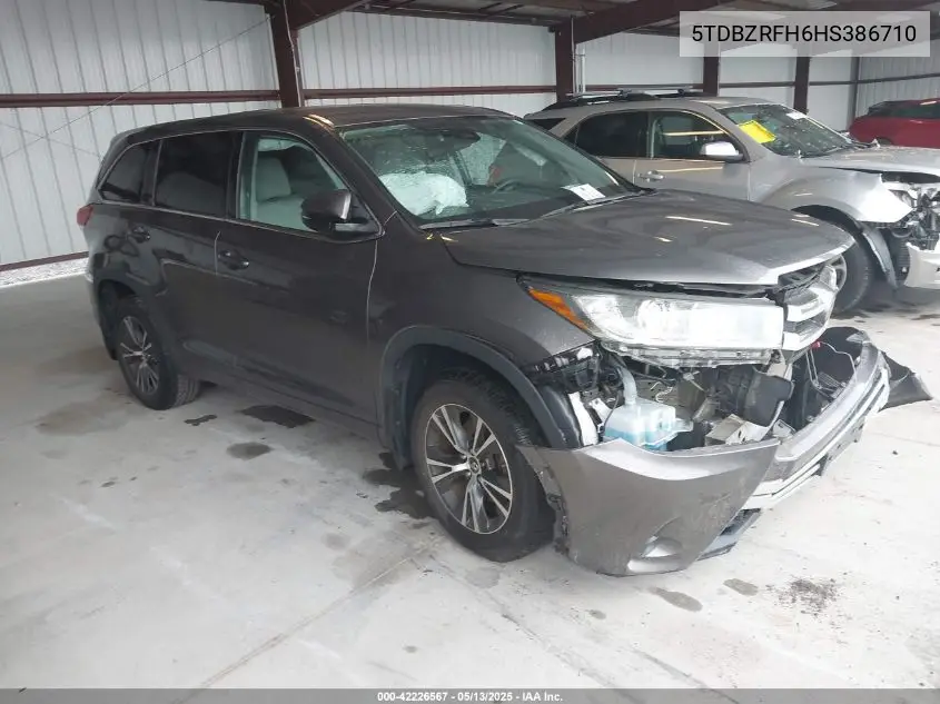2017 Toyota Highlander Le VIN: 5TDBZRFH6HS386710 Lot: 42226567