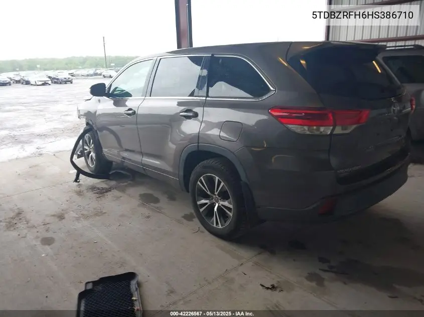 2017 Toyota Highlander Le VIN: 5TDBZRFH6HS386710 Lot: 42226567