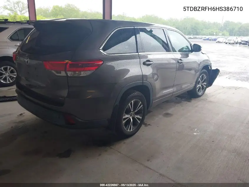 2017 Toyota Highlander Le VIN: 5TDBZRFH6HS386710 Lot: 42226567