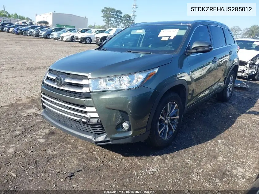 2018 Toyota Highlander Xle VIN: 5TDKZRFH6JS285012 Lot: 42018714