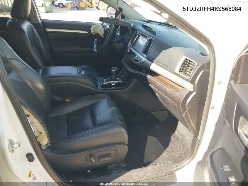 2019 Toyota Highlander Xle VIN: 5TDJZRFH4KS568084 Lot: 41996726