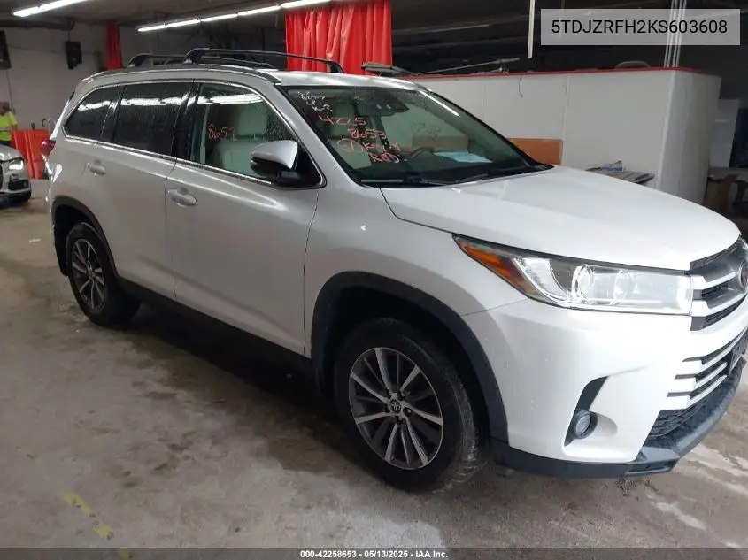 2019 Toyota Highlander Xle VIN: 5TDJZRFH2KS603608 Lot: 42258653