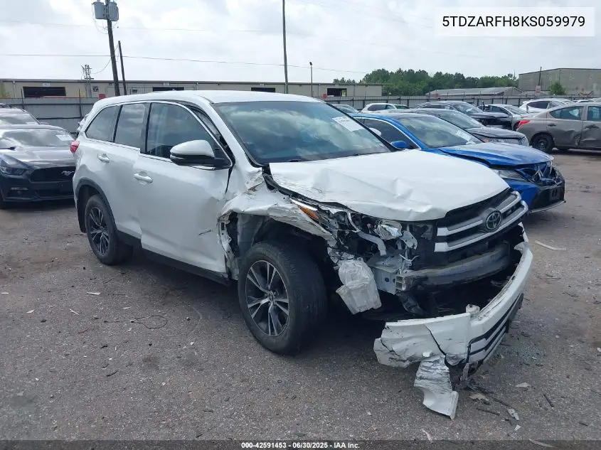 2019 Toyota Highlander Le VIN: 5TDZARFH8KS059979 Lot: 42591453