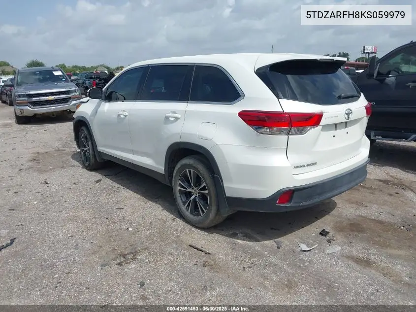 2019 Toyota Highlander Le VIN: 5TDZARFH8KS059979 Lot: 42591453