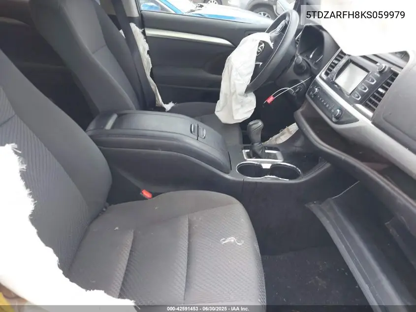 2019 Toyota Highlander Le VIN: 5TDZARFH8KS059979 Lot: 42591453