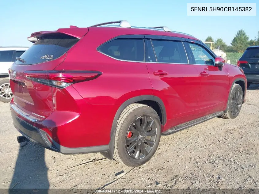 2020 Toyota Highlander Limited VIN: 5FNRL5H90CB145382 Lot: 40347712