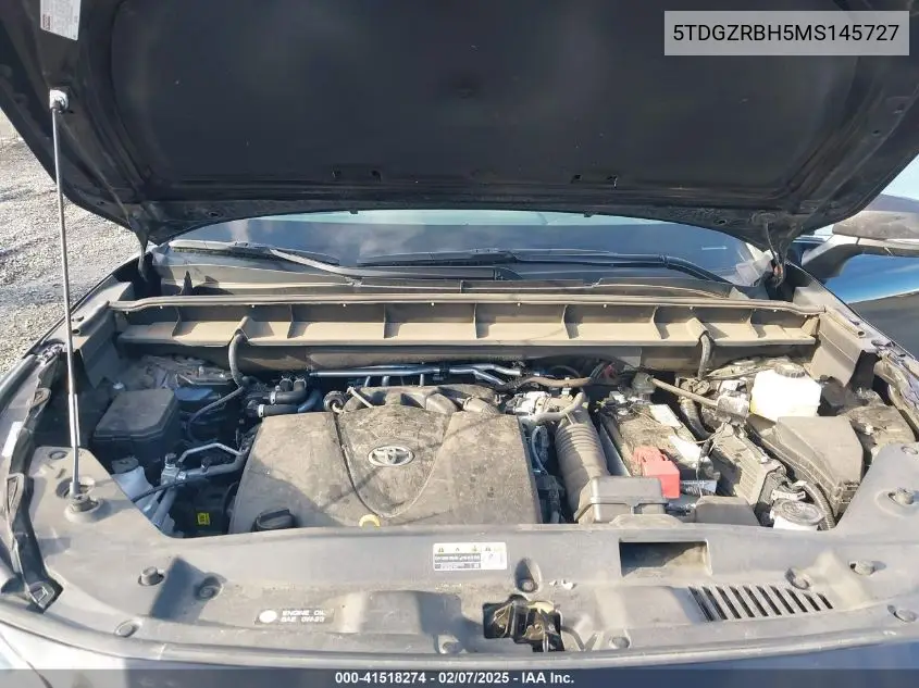 2021 Toyota Highlander Xle VIN: 5TDGZRBH5MS145727 Lot: 41518274