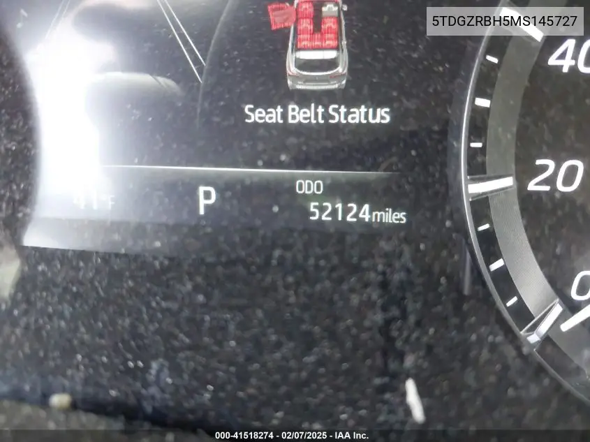 2021 Toyota Highlander Xle VIN: 5TDGZRBH5MS145727 Lot: 41518274