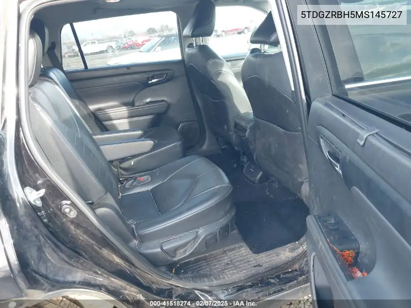 2021 Toyota Highlander Xle VIN: 5TDGZRBH5MS145727 Lot: 41518274